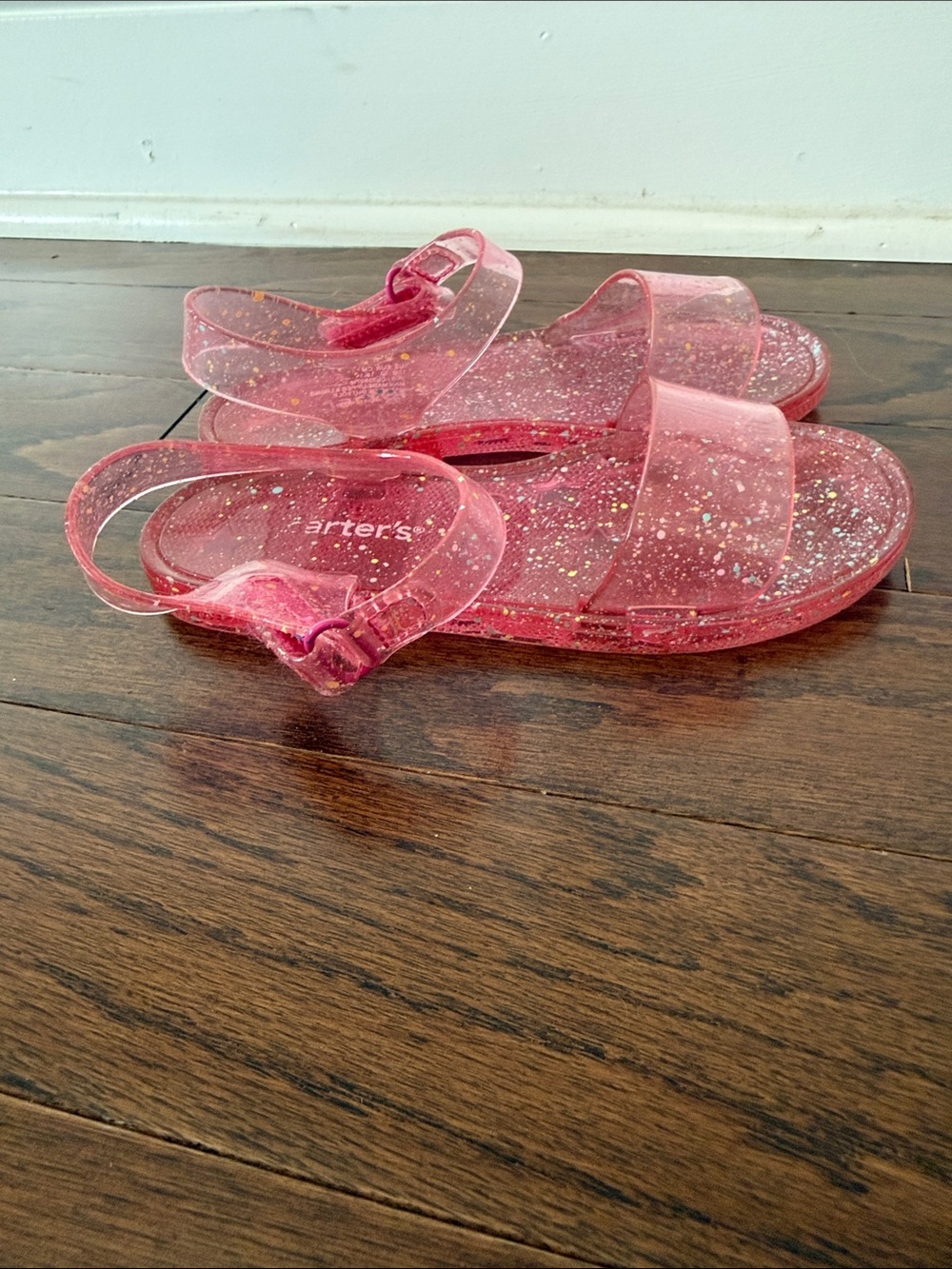 Carter's Pink Glitter Jelly Sandals with Sparkle Strap